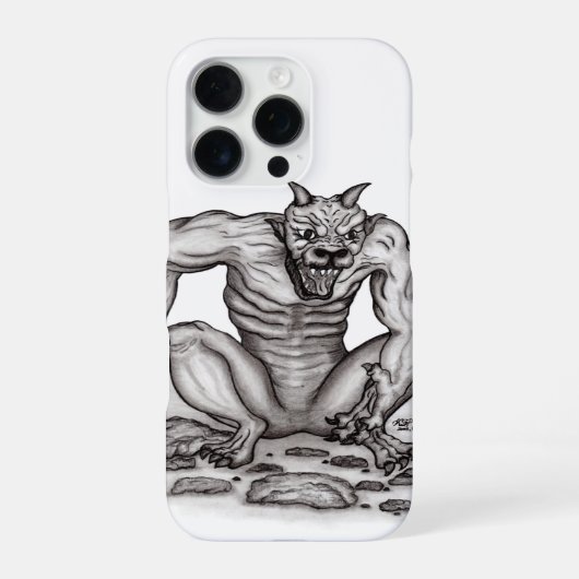 Coque iPhone 16 Pro Créature mixte - Troll, Golem et Diable (Verso)