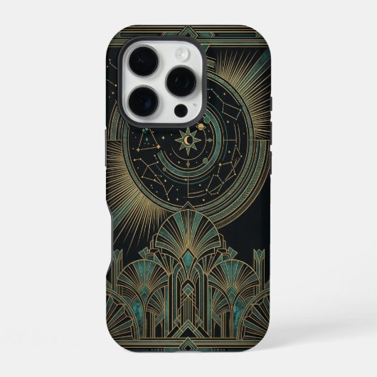 Coque iPhone 16 Pro Crescent Star Deco Moon | Art iPhone 16 Pro Case (Verso)