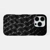 Coque iPhone 16 Pro Crocodile Noir Moderne (Verso Horizontal)