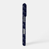 Coque iPhone 16 Pro Custom Initial Large Modern Blue Lattice Rubber (Côté droit)