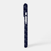 Coque iPhone 16 Pro Custom Initial Large Modern Blue Lattice Rubber (Côté gauche)