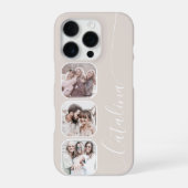 Coque iPhone 16 Pro Custom Photo Collage Personalized Beige (Verso)