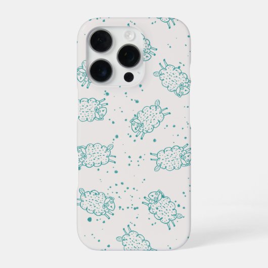 Coque iPhone 16 Pro Cute Sheep – Whimsical Seamless Pattern (Verso)