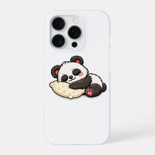Coque iPhone 16 Pro Cute Sleeping Panda with Pillow (Verso)