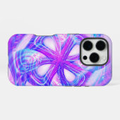 Coque iPhone 16 Pro Cyber rose et bleu (Verso Horizontal)