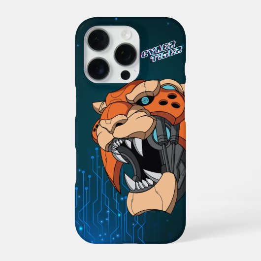 Coque iPhone 16 Pro Cyber Tiger | (Verso)