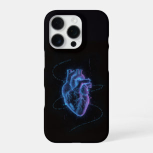 Coque iPhone 16 Pro Cyberpunk Anatomical Heart Hologram Phone Case