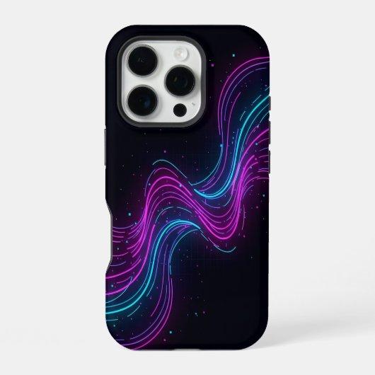 Coque iPhone 16 Pro ​Cyberpunk Neon Wave Glitch Gaming Phone Case - Ab (Verso)
