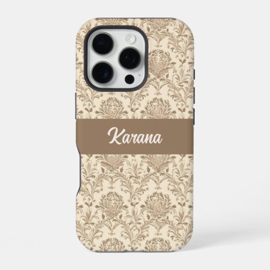 Coque iPhone 16 Pro Damas beige classique (Verso)