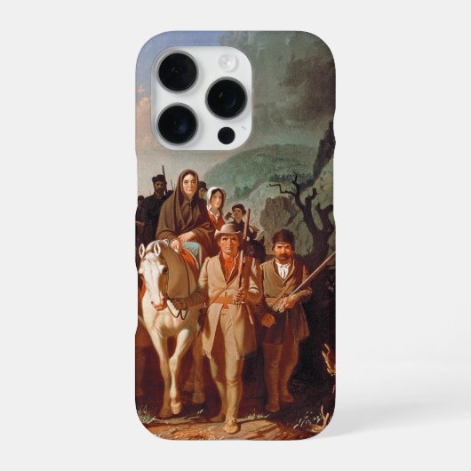 Coque iPhone 16 Pro Daniel Boone escorte les colons (Verso)