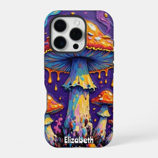 Coque iPhone 16 Pro Déchets de champignons psychédéliques (Verso)