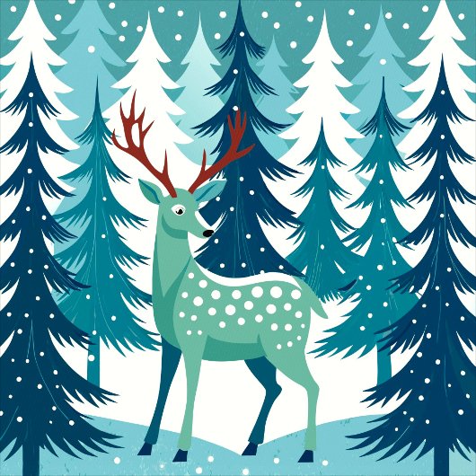 Coque iPhone 16 Pro Deer Illustration Phone Case