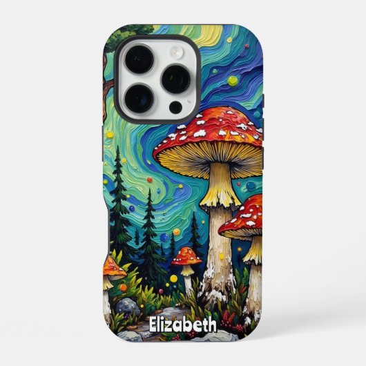 Coque iPhone 16 Pro Défrichement de forêts psychédélique (Verso)