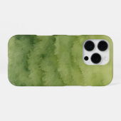 Coque iPhone 16 Pro dégradé aquarelle vert olive (Verso Horizontal)