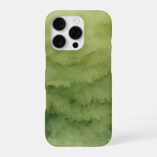 Coque iPhone 16 Pro dégradé aquarelle vert olive (Verso)