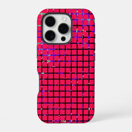 Coque iPhone 16 Pro Design À damiers Motif chic (Verso)