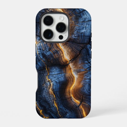 Coque iPhone 16 Pro Dessin en bois graphique (Verso)