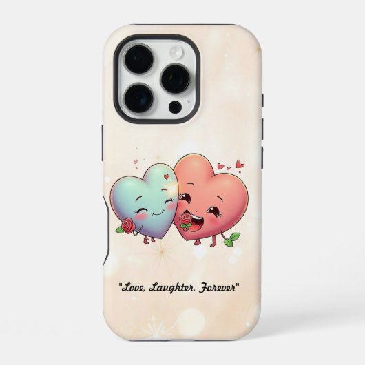 Coque iPhone 16 Pro "Deux cœurs unis" (Verso)