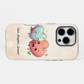 Coque iPhone 16 Pro "Deux cœurs unis" (Verso Horizontal)