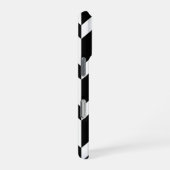 Coque iPhone 16 Pro Deux tons gras Chevron Flèche Rayure Noir & Blanc (Côté droit)