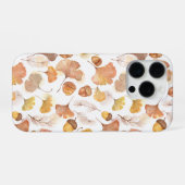 Coque iPhone 16 Pro Dispersion botanique de feuille de ginkgo et de gl (Verso Horizontal)