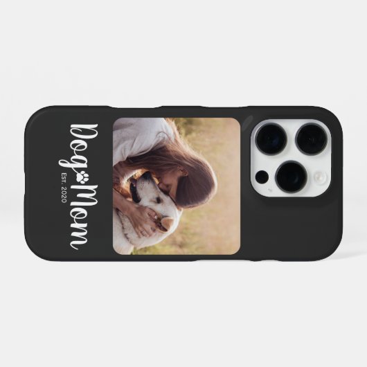 Coque iPhone 16 Pro Dog Mom Established Script Photo (Verso Horizontal)