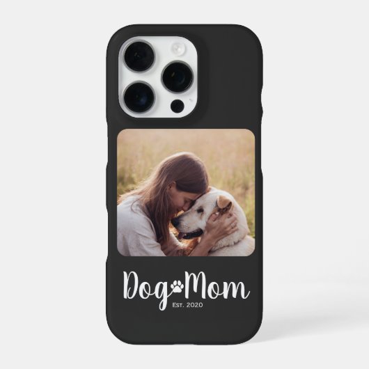 Coque iPhone 16 Pro Dog Mom Established Script Photo (Verso)