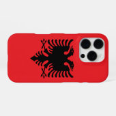 Coque iPhone 16 Pro Drapeau albanais (Verso Horizontal)