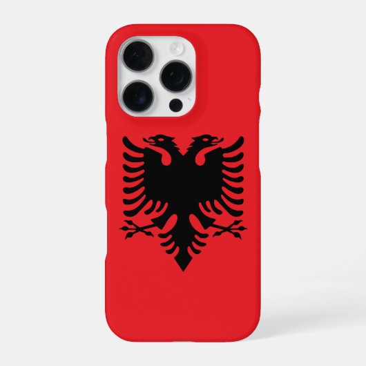 Coque iPhone 16 Pro Drapeau albanais (Verso)