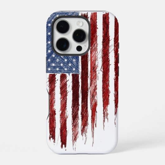 Coque iPhone 16 Pro Drapeau américain (Verso)