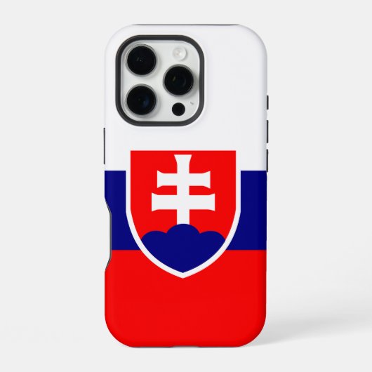 Coque iPhone 16 Pro Drapeau de la Slovaquie (Verso)