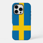 Coque iPhone 16 Pro Drapeau de la Suède (Verso)