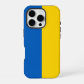 Coque iPhone 16 Pro Drapeau de l'Ukraine (Verso)