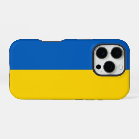 Coque iPhone 16 Pro Drapeau de l'Ukraine (Verso Horizontal)