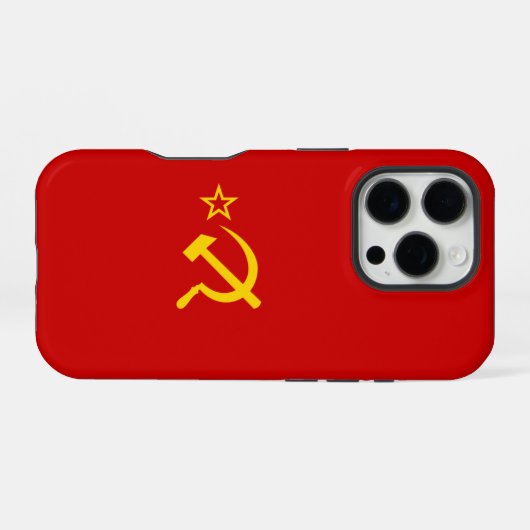 Coque iPhone 16 Pro Drapeau de l'URSS (Verso Horizontal)