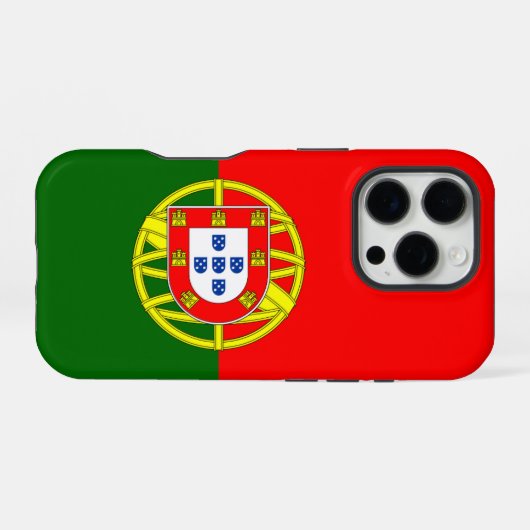 Coque iPhone 16 Pro Drapeau du Portugal (Verso Horizontal)