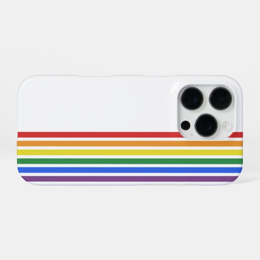 Coque iPhone 16 Pro Drapeau LGBTQ arc-en-ciel (Verso Horizontal)