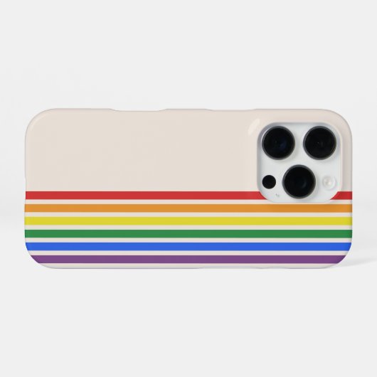Coque iPhone 16 Pro Drapeau LGBTQ arc-en-ciel (Verso Horizontal)