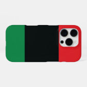 Coque iPhone 16 Pro Drapeau Rouge, Noir et Vert (Verso Horizontal)