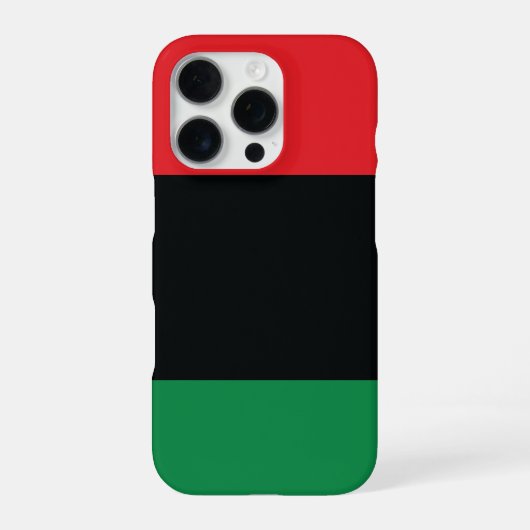 Coque iPhone 16 Pro Drapeau Rouge, Noir et Vert (Verso)
