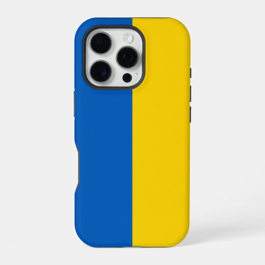 Coque iPhone 16 Pro Drapeau Ukraine (Verso)