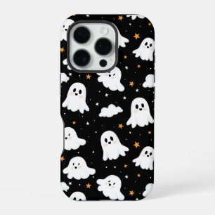 Coque iPhone 16 Pro Éffrayant mignon Halloween Ghost Nuageux Star Sky