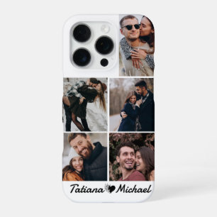 Coque iPhone 16 Pro élégant collage de 5 photos stylé