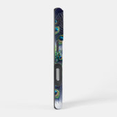 Coque iPhone 16 Pro Élégant paon monogramme (Côté droit)
