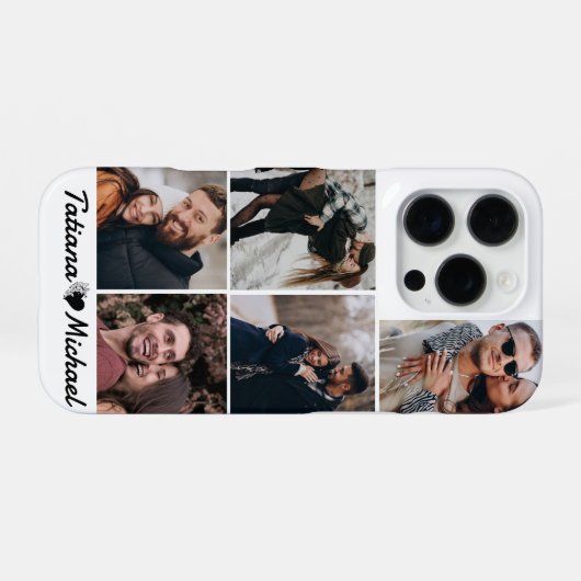 Coque iPhone 16 Pro élégant style 5 photos collage (Verso Horizontal)