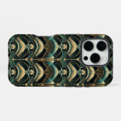 Coque iPhone 16 Pro Emerald et Gold Art déco Thème (Verso Horizontal)