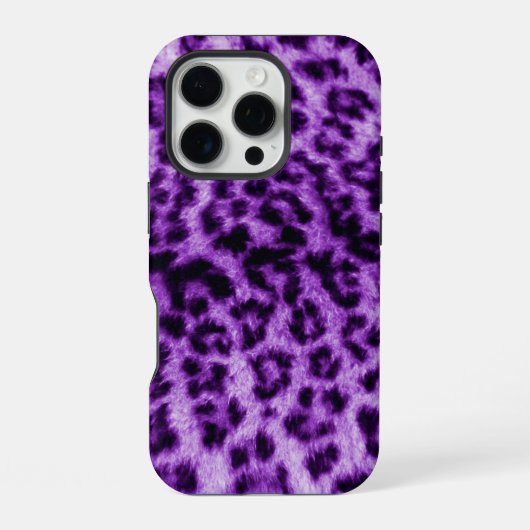 Coque iPhone 16 Pro Empreinte de léopard pourpre (Verso)