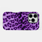 Coque iPhone 16 Pro Empreinte de léopard pourpre (Verso Horizontal)