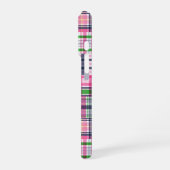 Coque iPhone 16 Pro Été carreau rose Madras patchwork (Côté gauche)