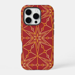 Coque iPhone 16 Pro Étoile festive dorée étoilée
